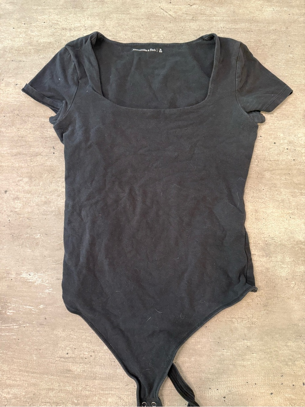 Abercrombie & Fitch Black Scoop Neck Short Sleeve Bodysuit
